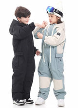Load image into Gallery viewer, BUMDEEP Kid's Girls Boys One Pieces Ski Suits Jumpsuits Snowsuits Snowboard Waterproof Jackets (Blue ,130cm)