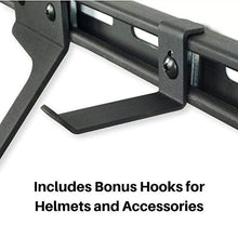 Load image into Gallery viewer, Koova Wall Mount Bike Storage Rack Garage Hanger for 6 Bicycles + Helmets | Fits All Bikes Even Large Cruisers/Big Tire Mountain Bikes | Heavy Duty Powder Coated Steel | Made in USA (6 Bike Rack)