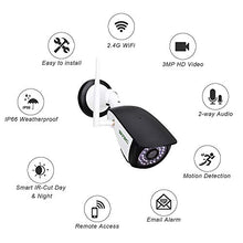 Load image into Gallery viewer, 3MP WiFi Camera Outdoor, SV3C 3 Megapixels HD Security Camera, 2-Way Audio Surveillance Camera, Motion Detection IR LED Night Vision IP Camera, Indoor Outside Waterproof CCTV Support Max 128GB SD Card