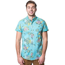 Load image into Gallery viewer, BROOKLYN ATHLETICS Men's Hawaiian Aloha Shirt Vintage Casual Button Down Tee, White tie dye Palms, Small