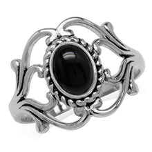 Load image into Gallery viewer, Silvershake Genuine Black Onyx 925 Sterling Silver Victorian Style Rope Ring Size 6
