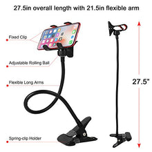 Load image into Gallery viewer, Slopehill Gooseneck Phone Holder for iPhone X XR XS 8 7 Plus Samsung Galaxy S10, Cell Phone Clip Holder for Bedroom Desktop Office Bathroom Kitchen, Rotate Freely Lazy Bracket Holder, Black