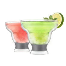 Load image into Gallery viewer, HOST Freeze Stemless Margarita, Plastic Glass Insulated Gel Chiller, Double Wall Frozen Cocktail, Set of 2 Cups, 12 oz, Grey