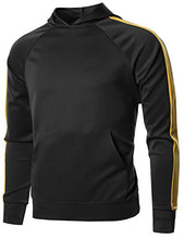 Load image into Gallery viewer, Premium Quality Shoulder Panel Track Pull-Over Hoodie Top Black Yellow M