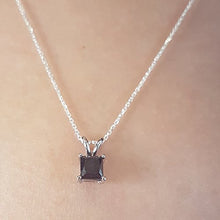 Load image into Gallery viewer, Dazzlingrock Collection 0.75 Carat (ctw) 14K Princess Cut Black Diamond Ladies Solitaire Pendant 3/4 CT, White Gold