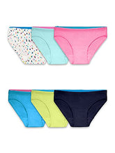 Load image into Gallery viewer, Fruit of the Loom Girl's Breathable Underwear (Pack of 6) Underwear, bikini/assorted, 8