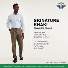 Load image into Gallery viewer, DOCKERS Men's Classic Fit Signature Khaki Lux Cotton Stretch Pants-Pleated (Regular and Big & Tall), Dark Pebble, 42W x 30L