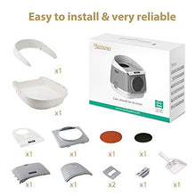 Load image into Gallery viewer, DADYPET Cat Litter Box, Hooded Kitty Litter Box Two-Door Top-Entry Front-Entry Self Cleaning Large Covered Litter Pan with Lid Scoop Gray
