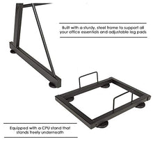 Load image into Gallery viewer, Computer Desk Gaming Desk Home Office Toughened Glass L Shaped Corner Writing Study Keyboard CPU Stand Girl Kids Student PC Modern Executive Table for Small Spaces
