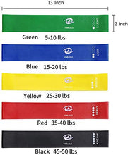 Load image into Gallery viewer, VIMILOLO Resistance Loop Exercise Bands with Instruction Guide, Home Fitness, Natural Latex Workout Bands for Legs and Butt Yoga and More 5 Set