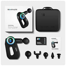 Load image into Gallery viewer, REATHLETE DEEP4S Updated Pro-Grade Handheld Deep Tissue Massage Gun with 5 Heads, Carrying Case and 4 Settings for Muscle Recovery and Pain Relief
