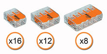 Load image into Gallery viewer, WAGO 221 LEVER-NUTS 36pc Compact Splicing Wire Connector Assortment. Includes (16x) 221-412, (12x) 221-413, (8x) 221-415
