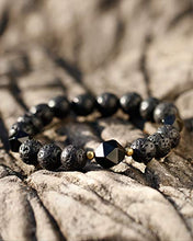 Load image into Gallery viewer, Lightock Lava Rock Obsidian Bracelet for Men Women Essential Oil Diffuser Yoga Bracelets Bangle Stone Beads 10mm Unisex