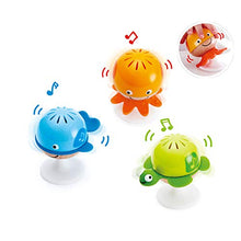 Load image into Gallery viewer, Hape Beaded Raindrops | Mini Wooden Musical Shake & Rattle Rainmaker Toy, Blue, Model Number: E0328B & Put-Stay Rattle Set | Three Sea Animal Suction Rattle Toys, Baby Educational Toy Set