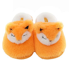 Load image into Gallery viewer, Millffy Winter New Plush Animal Head Unicorn Slippers Cute Plush Fox Indoor Home Slippers (5-6,Fox Head)