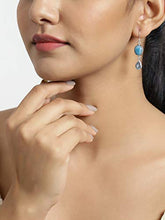Load image into Gallery viewer, YoTreasure Larimar & Blue Topaz 925 Sterling Silver Teardrop Dangle Earrings Birthstone Jewelry