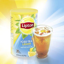 Load image into Gallery viewer, Lipton Powdered Mix Iced Tea Mix For a Refreshing Cool Beverage Lemon Black Tea Sweetened With Real Cane Sugar 28 qt
