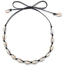 Load image into Gallery viewer, Qceasiy Women Shell Choker Necklace Summer Beach Natural White Shell Necklace(Black Rope)