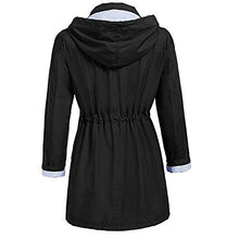 Load image into Gallery viewer, perfectCOCO Windbreaker Women's Rain Jacket Outdoor Hoodie Waterproof Windproof Hooded Coat Outwear Raincoat Black