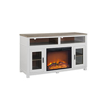 Load image into Gallery viewer, Ameriwood Home Carver Electric Fireplace TV Stand for TVs up to 60" Wide, White