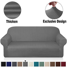 Load image into Gallery viewer, Granbest Thick Sofa Covers for 3 Cushion Couch Stylish Pattern Couch Covers for Sofa Stretch Jacquard Sofa Slipcover for Living Room Dog Pet Furniture Protector (Large, Light Gray)