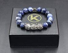 Load image into Gallery viewer, Men's Sodalite Bracelet, Sodalite and Sterling Silver Bracelet, Men's Luxury Bracelet