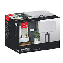 Load image into Gallery viewer, Globe Electric 67046 D'Alessio 58" Floor Lamp, Matte Black, White Linen Shade, On/Off Socket Rotary Switch