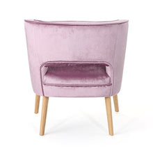 Load image into Gallery viewer, Christopher Knight Home Mariposa Mid-Century Velvet Accent Chair, Light Lavender / Natural