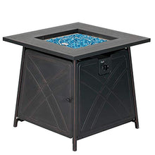 Load image into Gallery viewer, BALI OUTDOORS Firepit LP Gas Fireplace 28" Square Table 50,000BTU Fire Pit, Black
