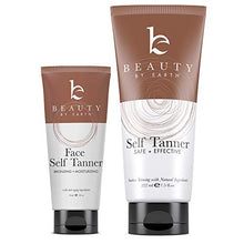 Load image into Gallery viewer, Self Tanner Face & Body - With Organic Aloe Vera & Shea Butter, Sunless Tanning Lotion, Bronzer Buildable Light, Medium or Dark Tan, Fake Tan Self Tanners Best Sellers, 7.5oz (body) 3oz (face)