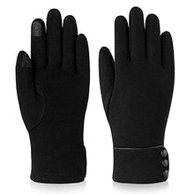 Load image into Gallery viewer, Womens Winter Warm Gloves, Touchscreen Texting Fleece Lined Windproof Driving Gloves Hand Warmer By Alepo (Black&Burgundy-L)