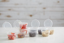 Load image into Gallery viewer, 50 Pack BPA-Free Disposable Baby Food Freezer Storage Containers Hinged Lids (3 oz) Labels | Leak-Proof | Travel Snack Cups | Store Homemade, Organic Purees | Freezer Dishwasher Safe
