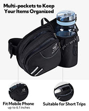 Load image into Gallery viewer, WATERFLY Hiking Waist Bag Fanny Pack with Water Bottle Holder for Men Women Running & Dog Walking Fit All Phones (Bottle Not Included)