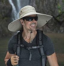Load image into Gallery viewer, 6" Wide Brim Sun Protection Hat Outdoor Hiking Bucket Cap,Unisex Beach Fishing Safari Garden Lawn Yard Work Boonie Hat