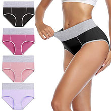 Load image into Gallery viewer, wirarpa Women's Cotton Underwear High Waist Briefs Ladies Soft Breathable Panties Full Coverage Underpants 4 Pack X-Large