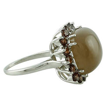 Load image into Gallery viewer, Carillon Certified Chocolate Moonstone Natural Gemstone Cushion Shape Engagement Ring 925 Sterling Silver Jewelry For Women for Men