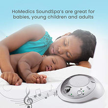 Load image into Gallery viewer, White Noise Sound Machine | Portable Sleep Therapy for Home , Office , Baby & Travel | 6 Relaxing & Soothing Nature Sounds , Battery or Adapter Charging Options , Auto-Off Timer | HoMedics Sound Spa