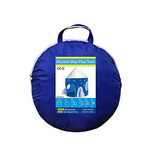 Load image into Gallery viewer, Qi Peng Children's Tent Game House ,Rocket Ship Tent ,Spaceship Tent for Kids ,Portable Foldable Pop Up Tent Blue Star Boys Girls