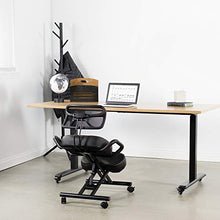 Load image into Gallery viewer, DRAGONN (by VIVO) Ergonomic Kneeling Chair with Back Support, Adjustable Stool for Home and Office - Improve Your Posture with an Angled Seat - Thick Comfortable Cushions (Black)