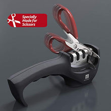 Load image into Gallery viewer, Amesser Handheld Professional Knife Sharpener - 4 Stage sharpeners with Anti·Slip Mat, Quickly Sharpening and Honing Non·Serrated Blades, Suitable for Scissors, Cut Resistant Glove Included (Black)