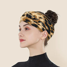 Load image into Gallery viewer, Fittia Leopard Winter Headband, Knit Ear Warmer Headband for Women, Warm and Fuzzy Cheetah Head Band, Brown