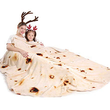 Load image into Gallery viewer, mermaker Burritos Tortilla Blanket 2.0 Double Sided 60 inches for Adult and Kids, Giant Funny Realistic Food Throw Blanket, 285 GSM Novelty Soft Flannel Taco Blanket (Yellow Blanket-Double Sided)