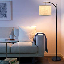 Load image into Gallery viewer, DLLT Bedroom Led Floor Lamp, 8W Industrial Arc Floor Lamp with Hanging Lamp Shade, Tall Standing Modern Floor lamp Reading for Living Room, Office, Study Room, Hotel with E26 Bulb-Warm