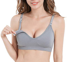Load image into Gallery viewer, Suekaphin Nursing Bra 5pack Wireless Deep V Neck Maternity Nursing Bra Bralette Sleeping Breastfeeding with Extra Extenders,XLarge,SORT Rib Surface-B