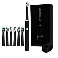 Load image into Gallery viewer, Sonic Electric Toothbrush for Adults, 6 Dupont Brush Heads, 3 Modes, 2-Minute Built-in Timer, Recommended by Dentist, Waterproof, USB inductive Charging, Delicate and Small, Black
