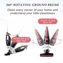 Load image into Gallery viewer, JIANLE 400w Household Portable Powerful Vacuum Cleaner, 2-in-1 Handheld/Rod Vacuum Cleaner, 360° Rotating Floor Brush, 15kpa Large Suction, for Home/Office/Cafe
