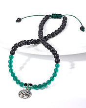 Load image into Gallery viewer, Lightock Lava Rock Tree of Life Anklet for Women Ankles Bracelets Evil Eye Bracelet Essential Oil Diffuser Natural Stone Adjustable