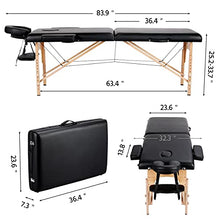 Load image into Gallery viewer, Yaheetech Spa Bed Portable Lash Bed Massage Bed Foldable Spa Tables Adjustable 2 Fold with Non-Woven Bag, Black