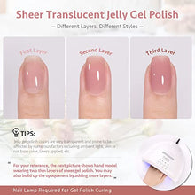 Load image into Gallery viewer, GAOY 23 Pcs Jelly Gel Nail Polish Kit, Nude Clear Pink Colors Gel Polish Set with Glossy & Matte Top Coat and Base Coat for Nail Art DIY Manicure and Pedicure at Home