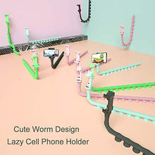 Load image into Gallery viewer, Omio Cartoon Cute Worm Lazy Cell Phone Holder Stand 360 Rotating Bendable Flexible Suction Cup Phone Mount Clamp Creative Lazy Bracket for Galaxy S10/S10+/S10E/S9/Note 9/iPhone XS Max/XR/X/11/8 & More